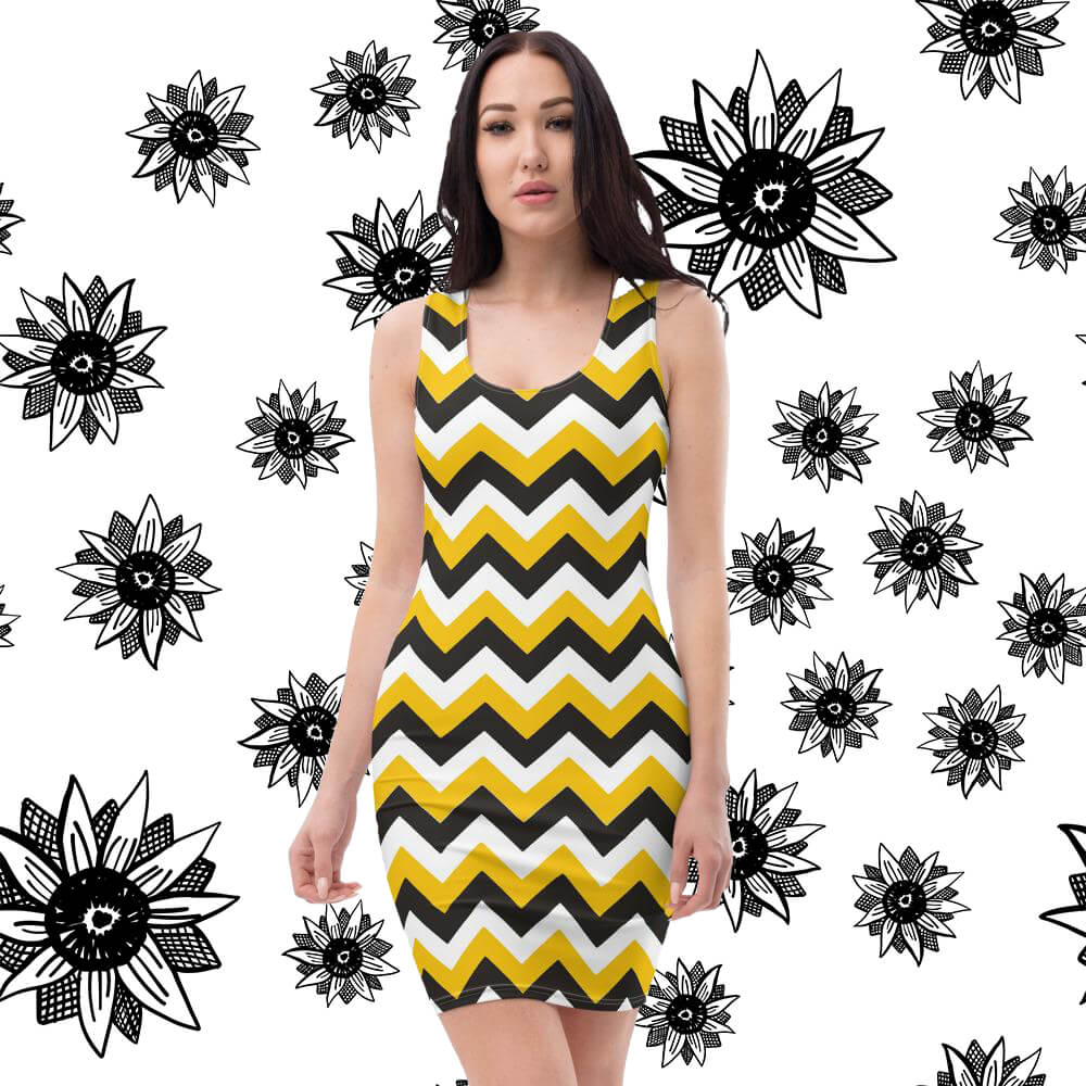 Sunflower Inspired Striped Dress