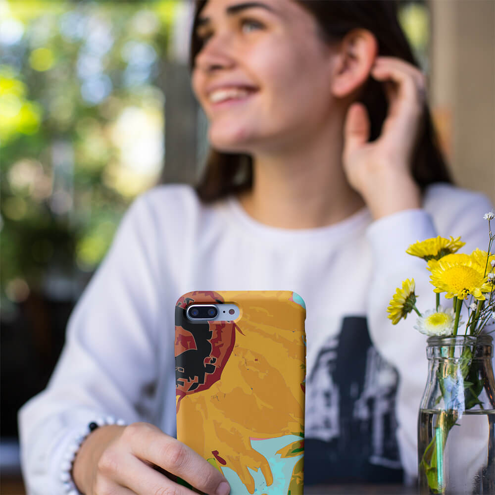 Painted Sunflower iPhone Case